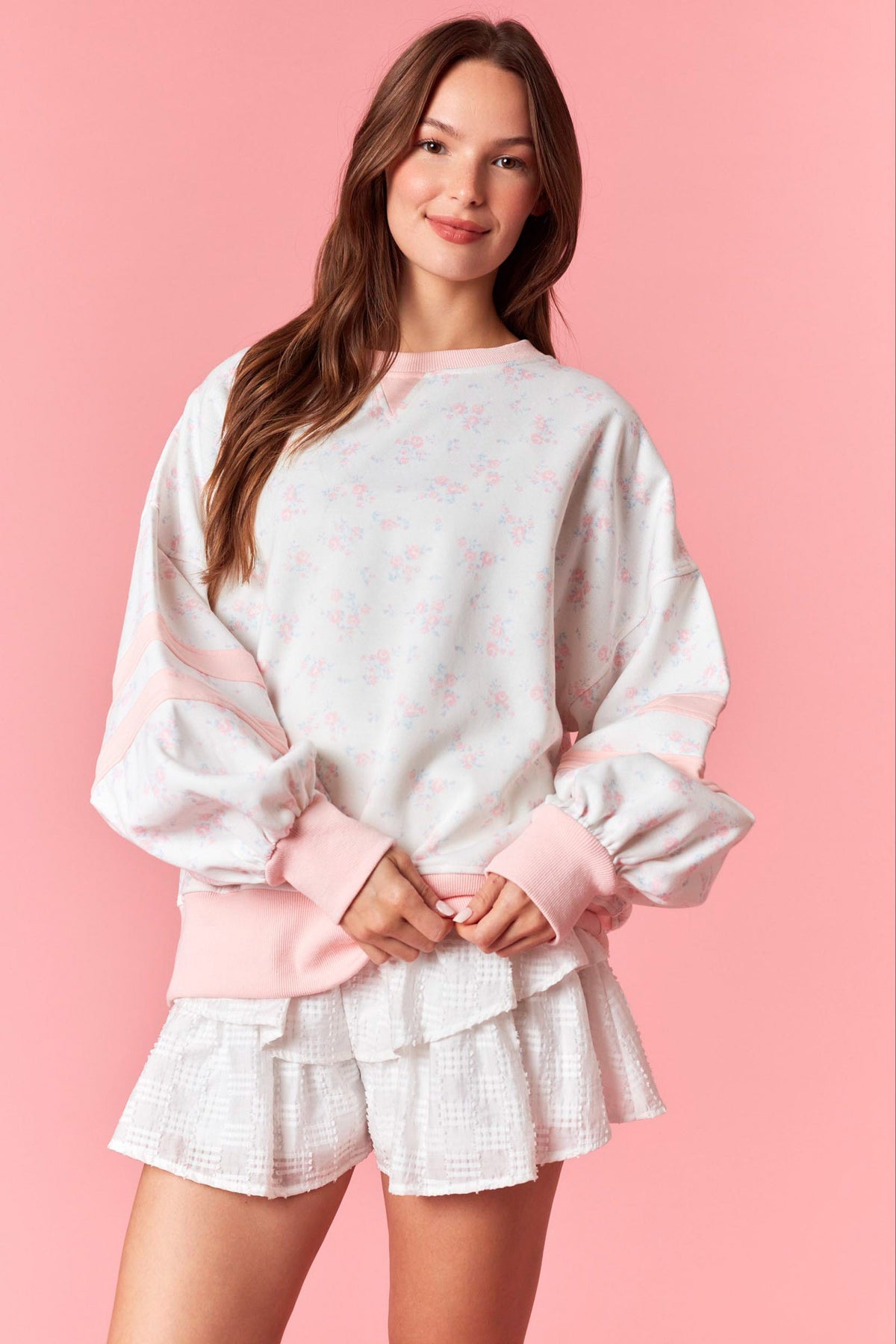 IKT300633-01 Cozy Chic Floral Printed Top