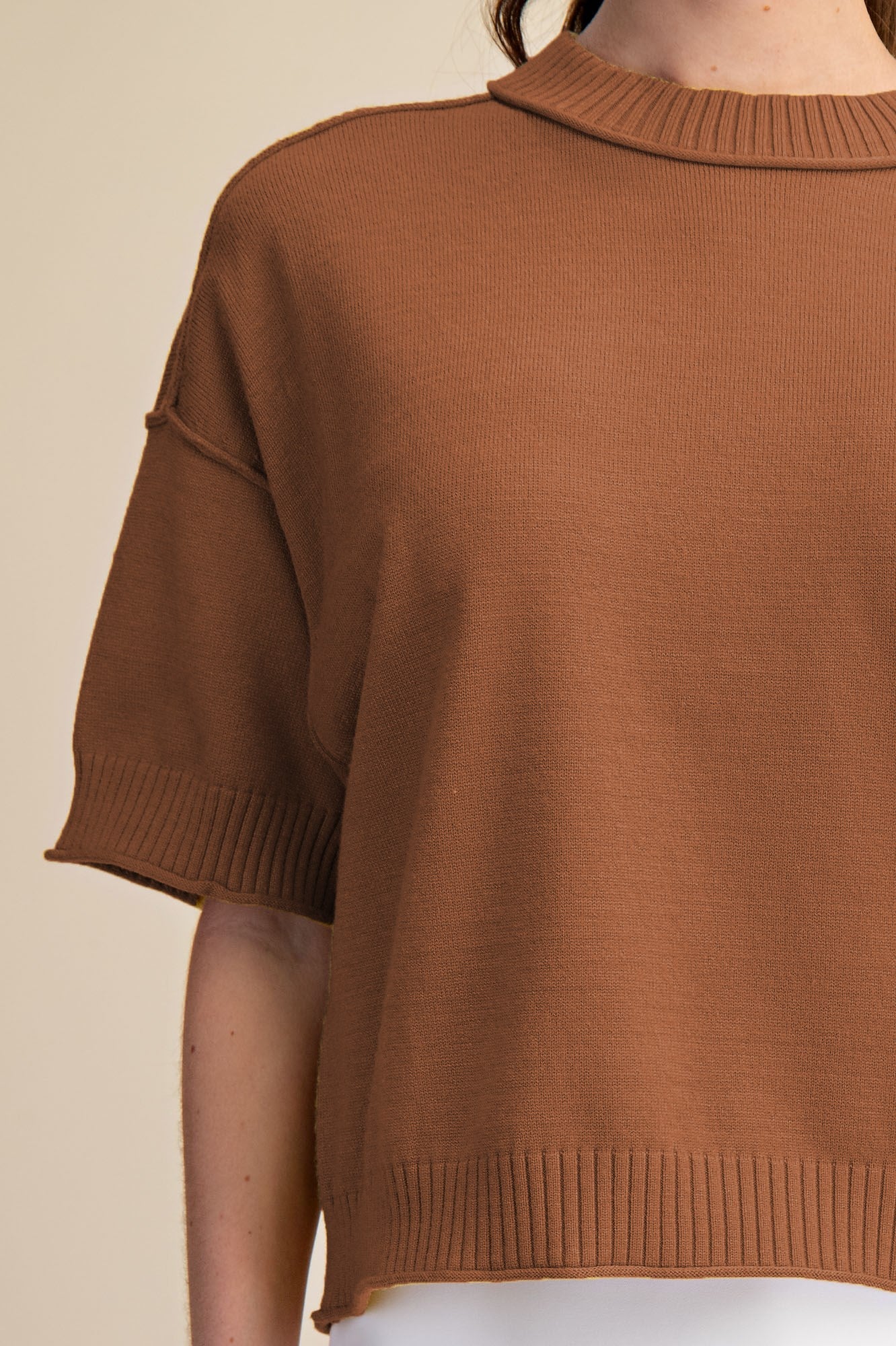 SW8221 Elbow Length Sweater Top