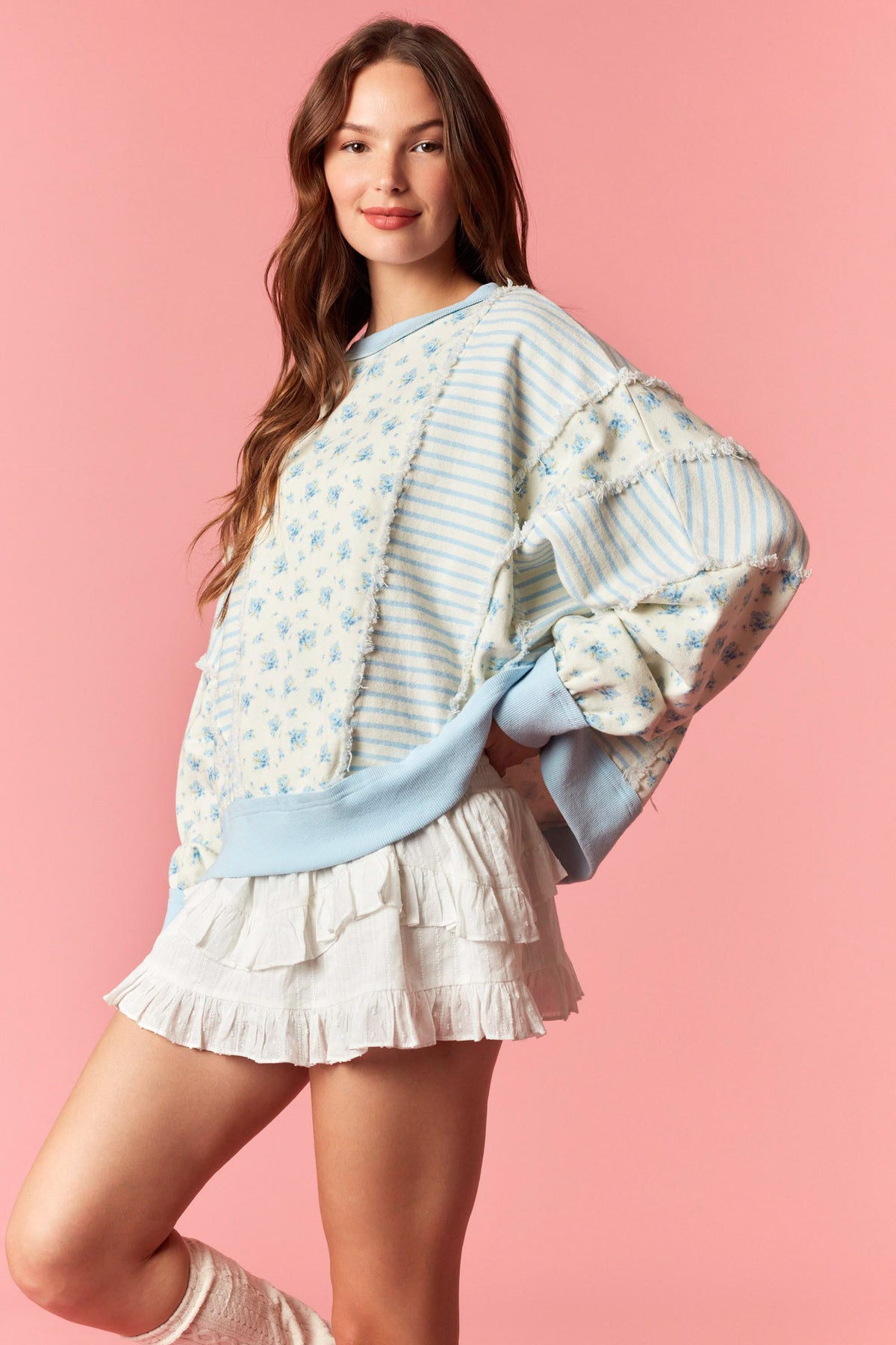 IKT200775-01 Shabby Chic Oversized Sweatshirt