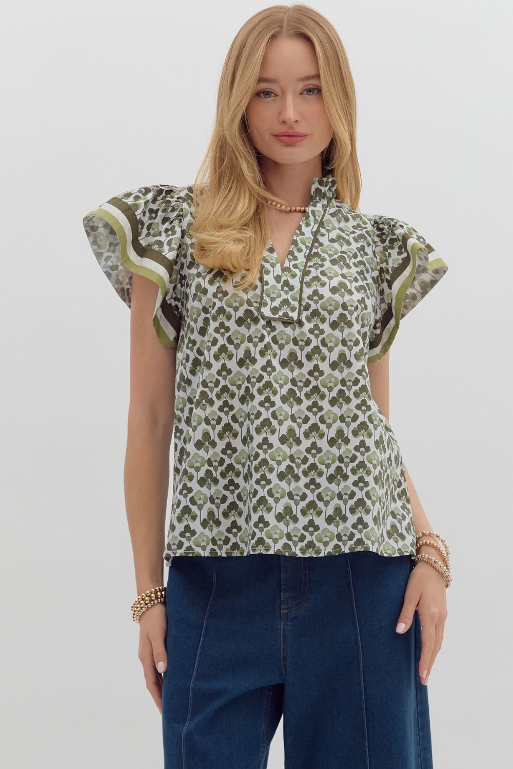 T27402 Floral Print Top
