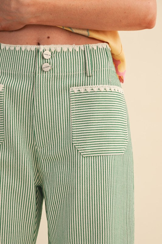 MP4663 Striped Wide Leg Pants