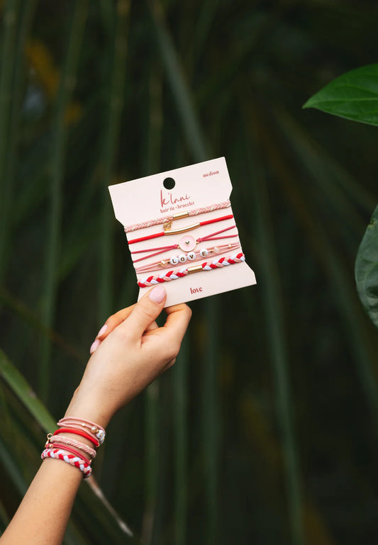 Love Hair Tie + Bracelet Set