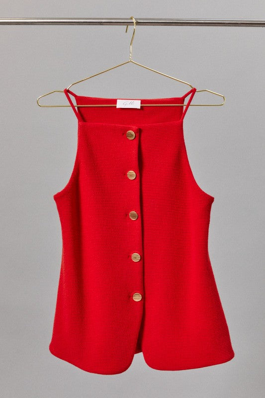 AT5249-1 Textured Spaghetti Strap Top