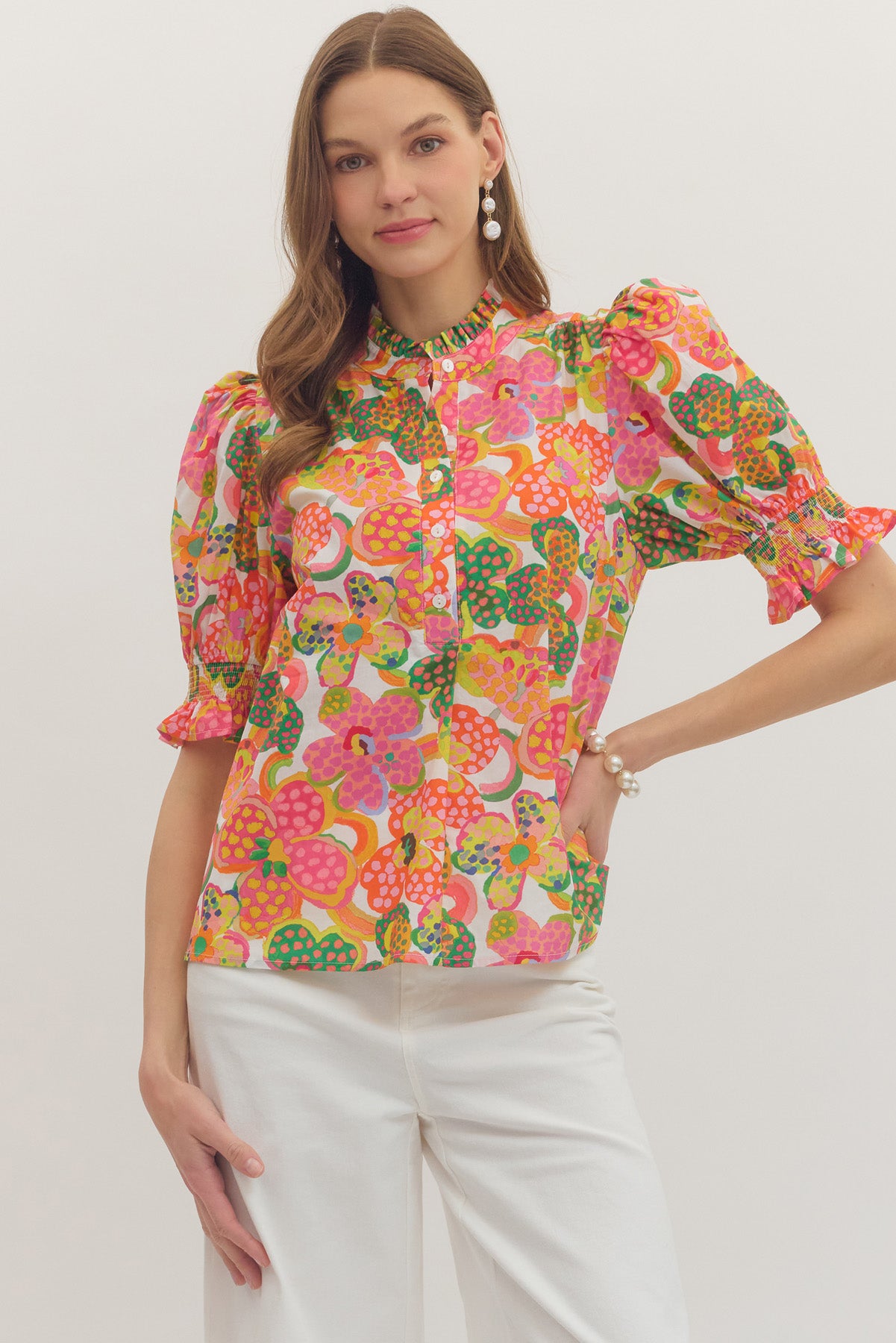 T30964 Botanical Print Top
