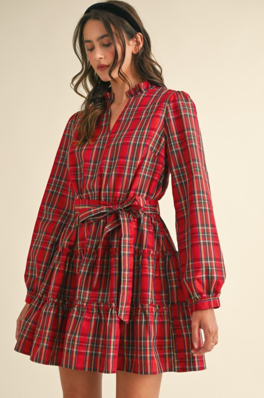MDR3538 Plaid Mini Dress