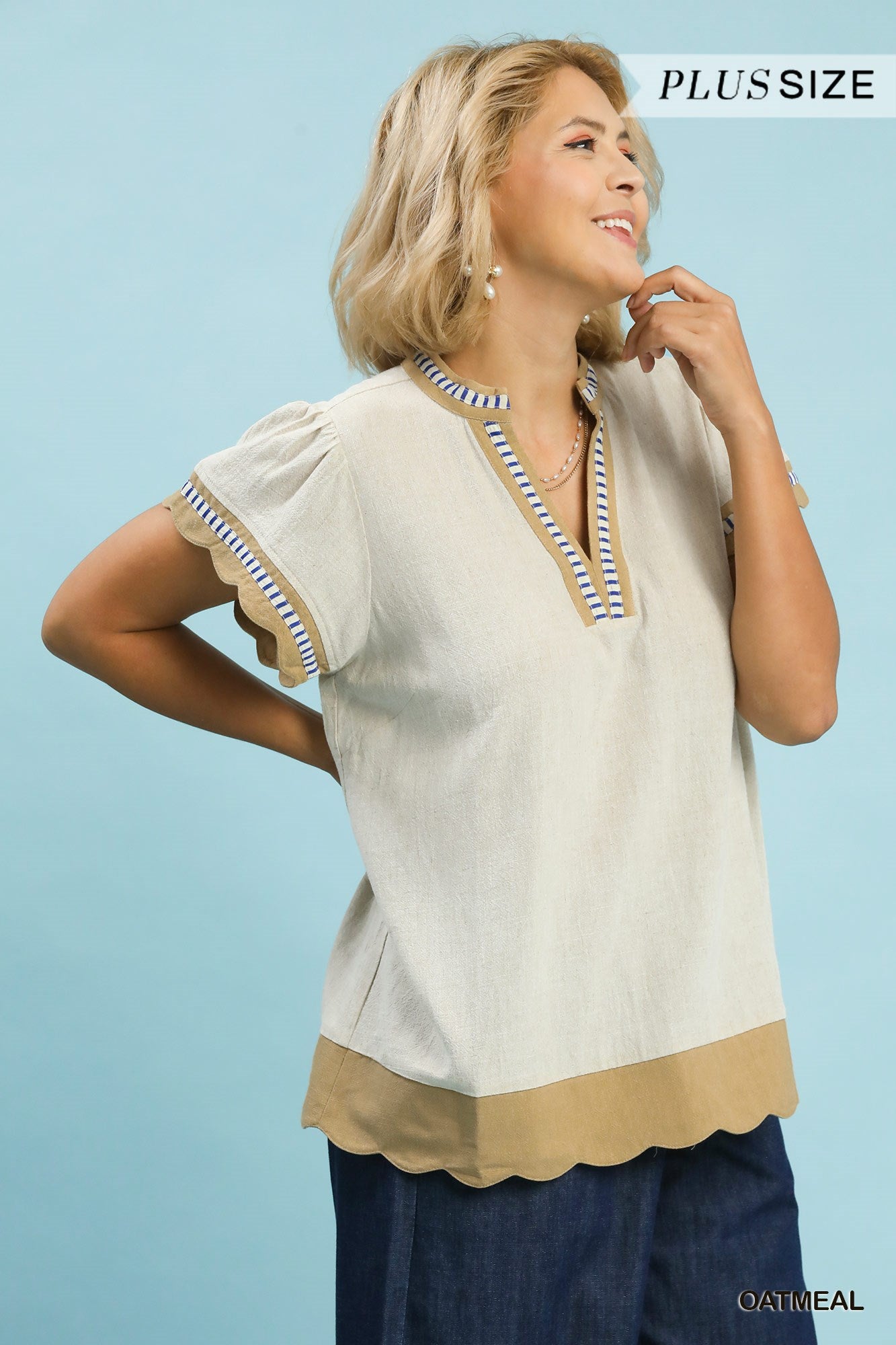 WC5929 Curvy Linen Top