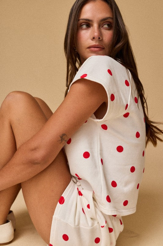 PX19510-1 Polka Dot Shorts Set
