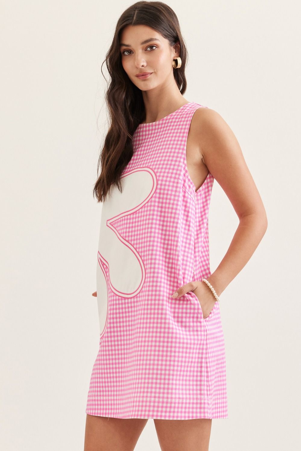 D31667 Abstract Appliqué Detail Dress