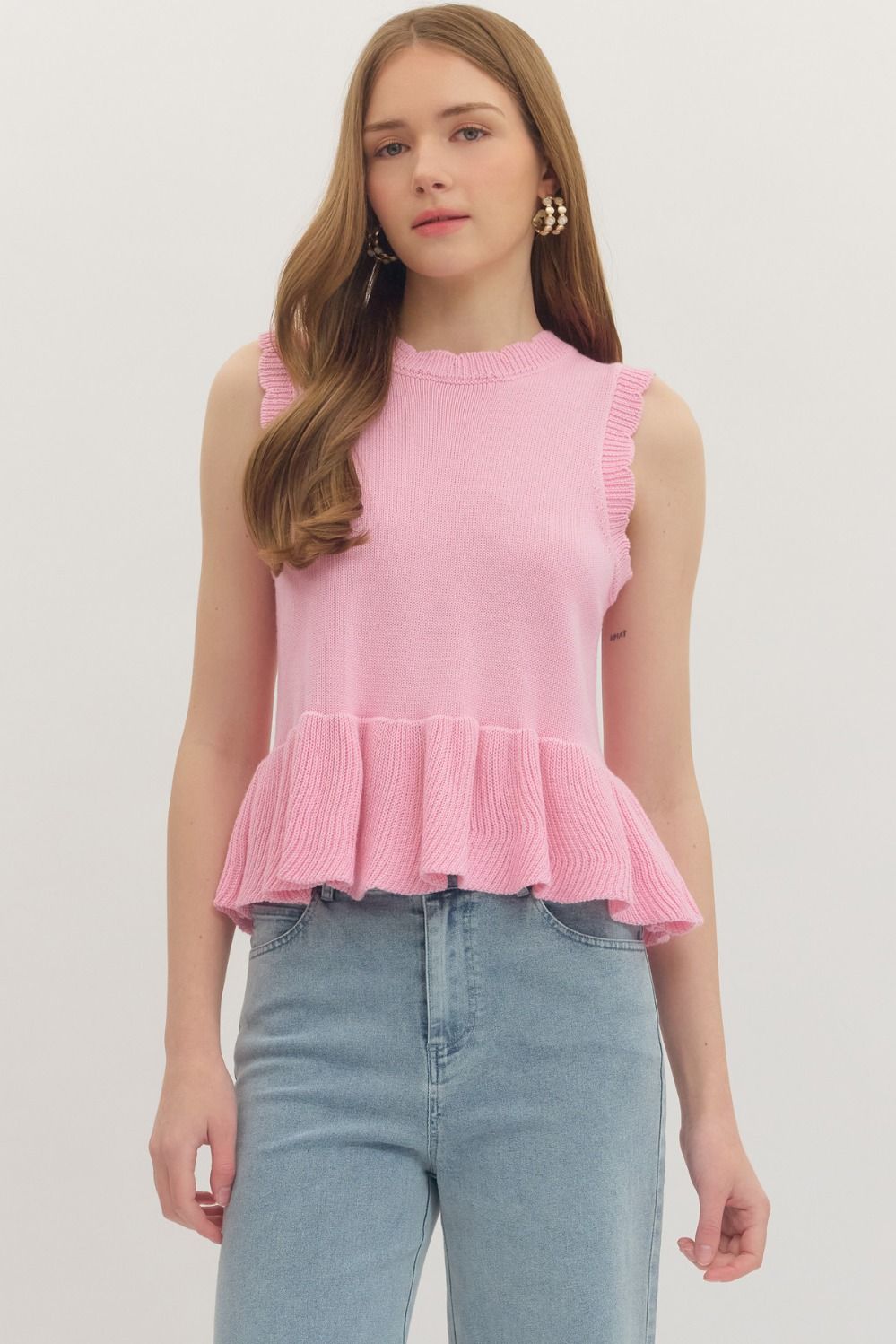 T29980 Sleeveless Peplum Top
