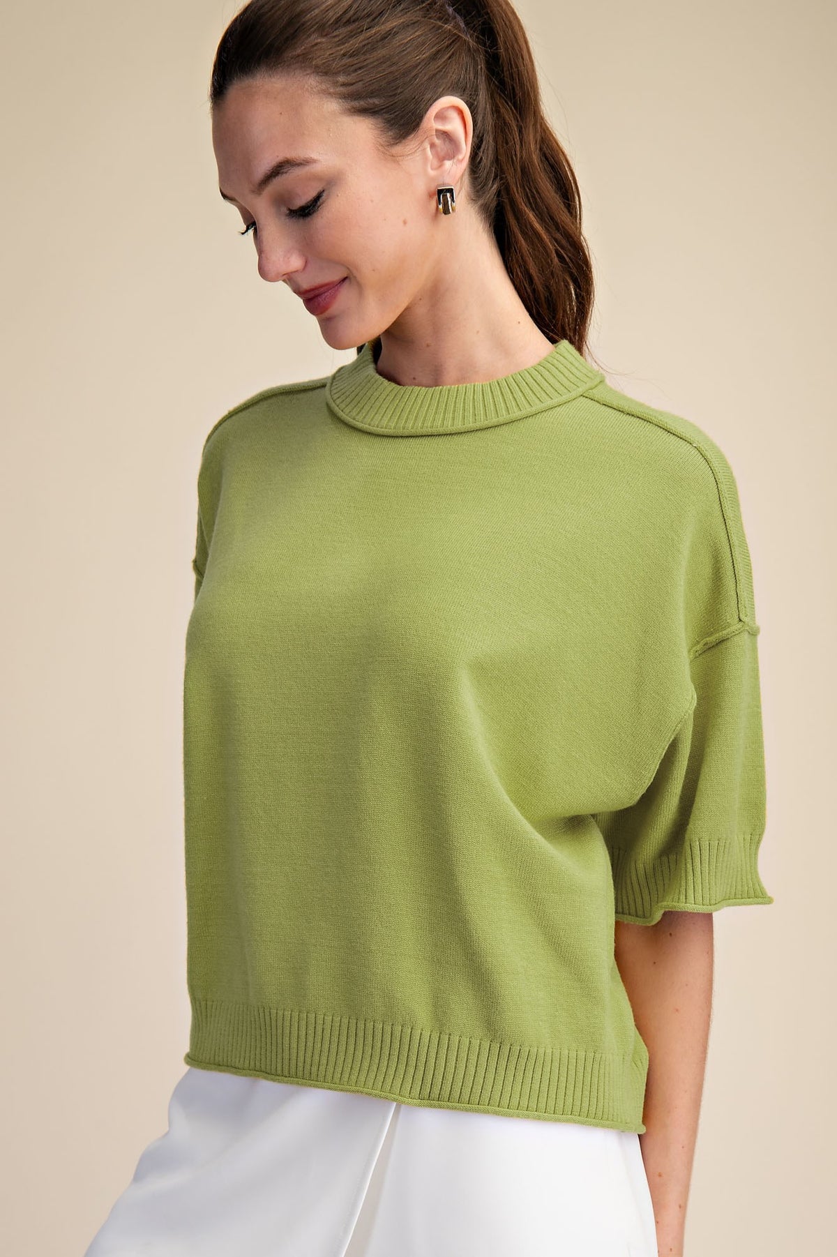 GSW9968 Elbow Length Sweater Top