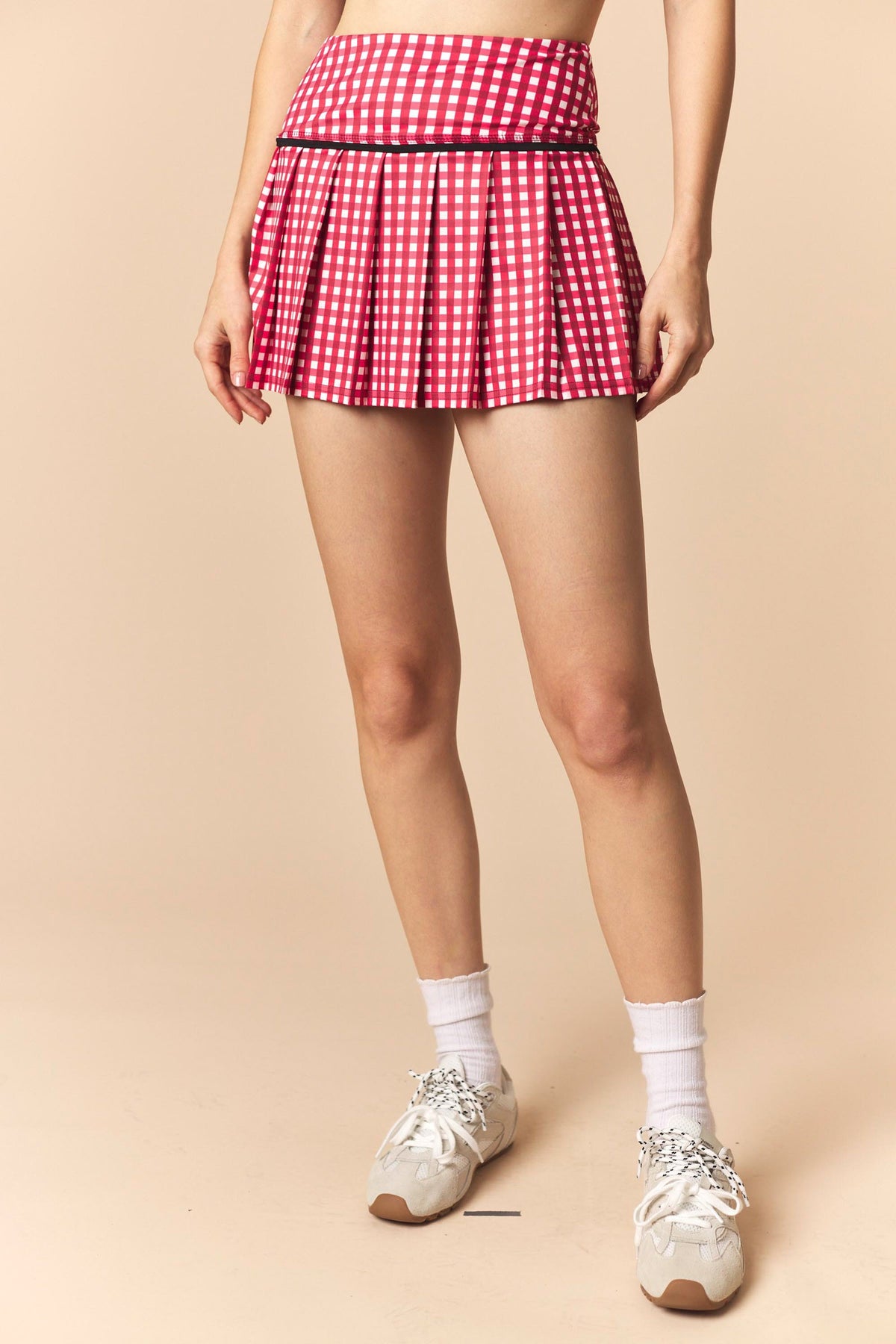 IKS300552-03 Gingham Pleated Skort