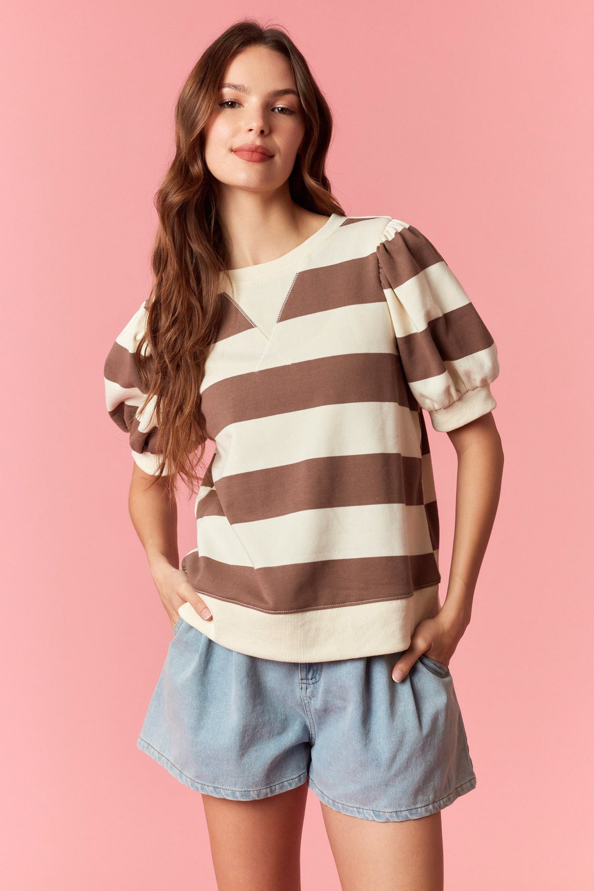 IKT200964-01 Wide Stripe Top