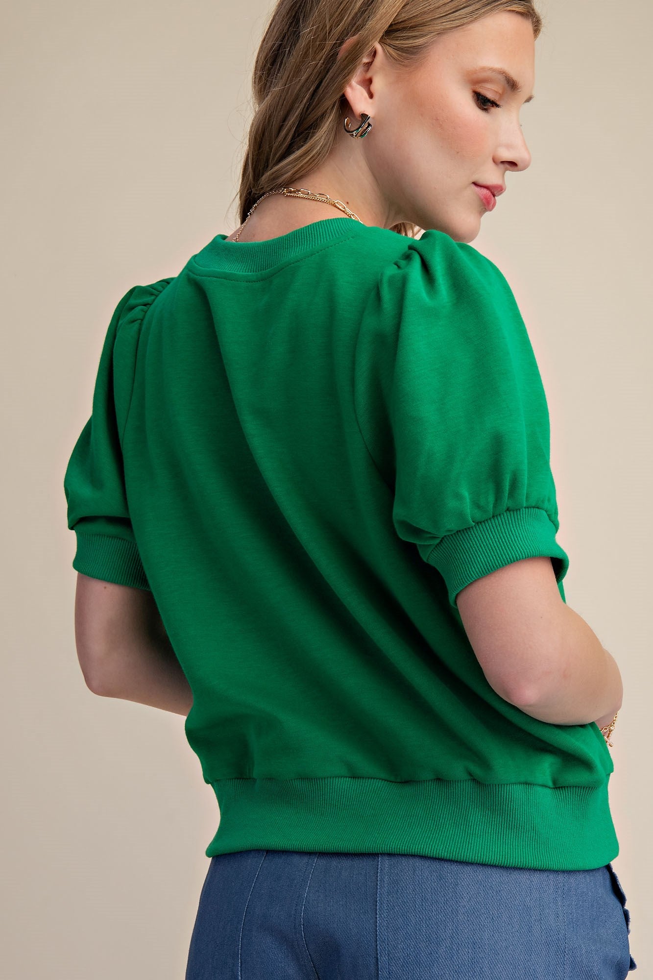 T8044 Round Neck Solid Top