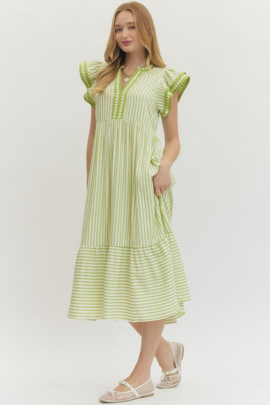 D26444 Textured Stripe Pattern Dress