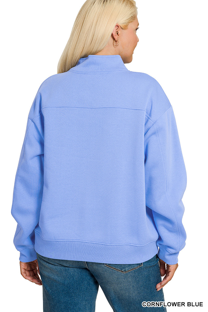 OT-4357X Curvy Fleece Half-Zip Sweatshirt