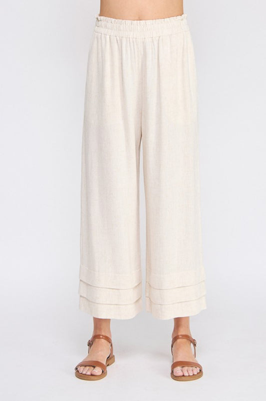 AP9007 Ruffle Hem Linen Pants
