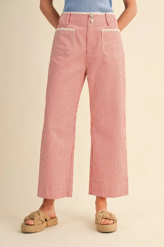 MP4663 Striped Wide Leg Pants