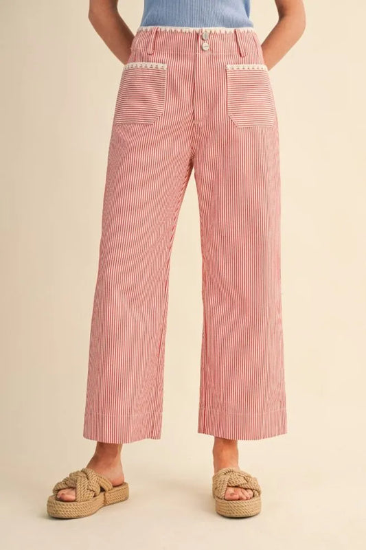 MP4663 Striped Wide Leg Pants