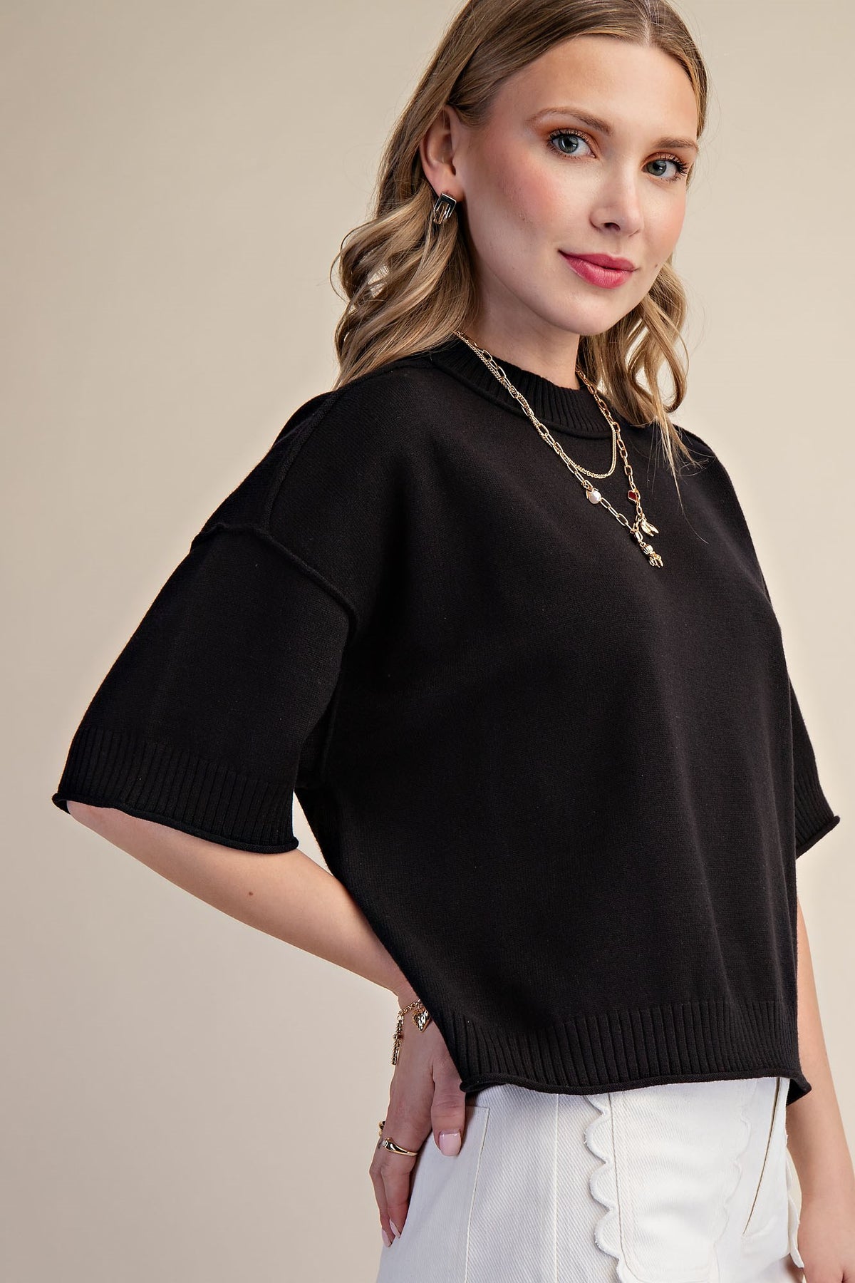 GSW9968 Elbow Length Sweater Top