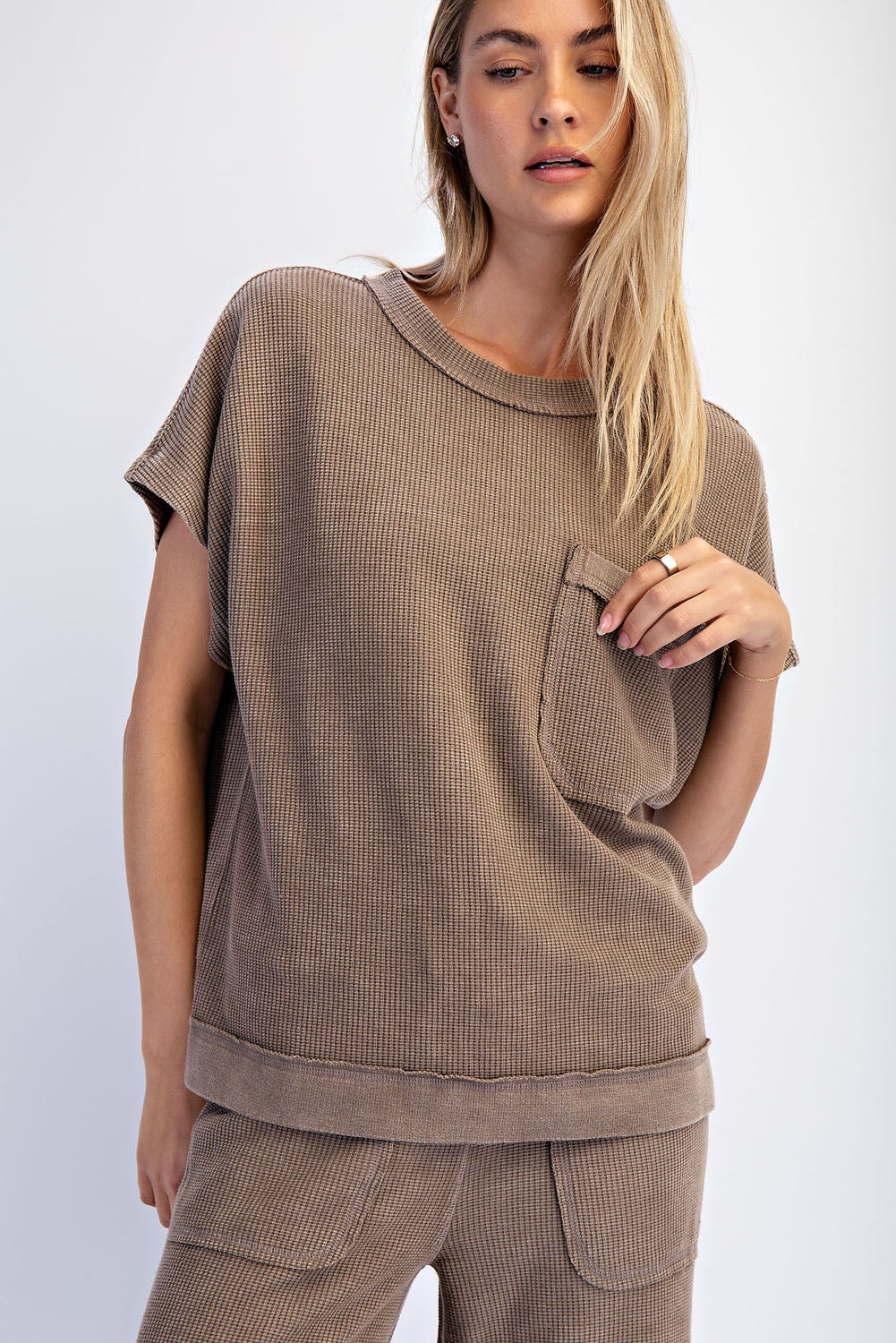T0112 Mineral Washed Honeycomb Oversized Tee