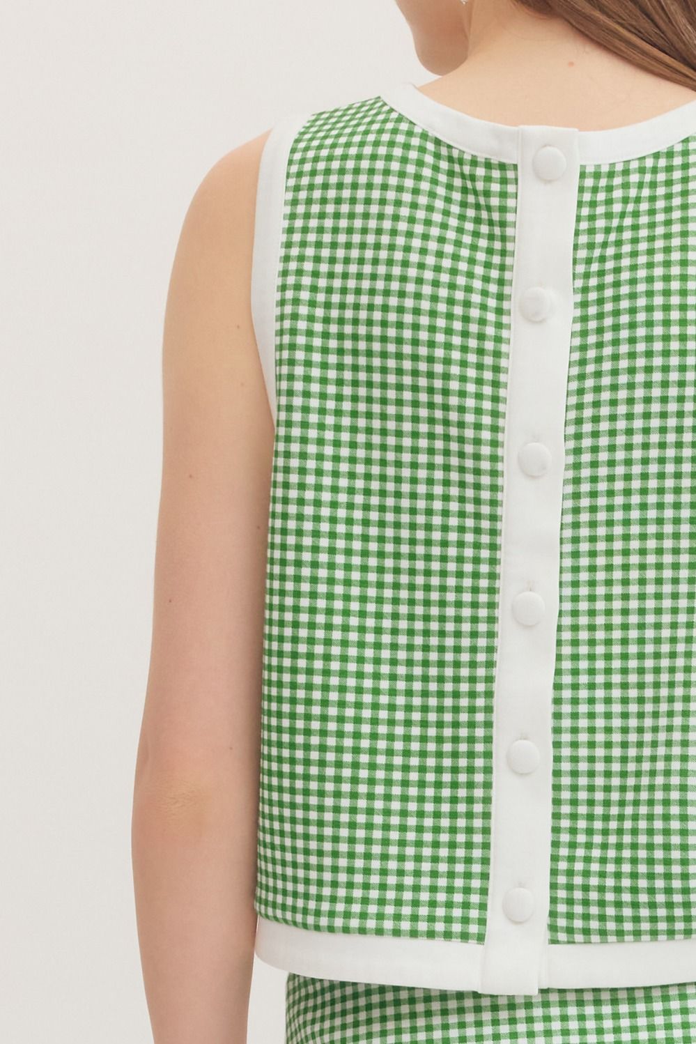 T31708 Gingham Sleeveless Top