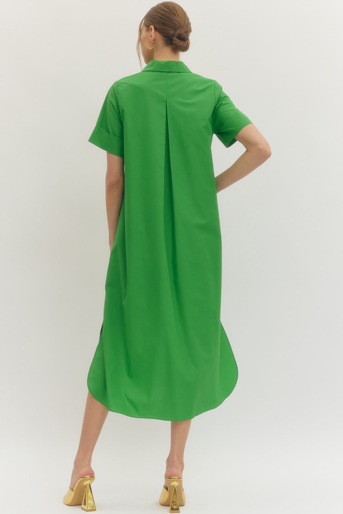 D29516 Solid Midi Dress