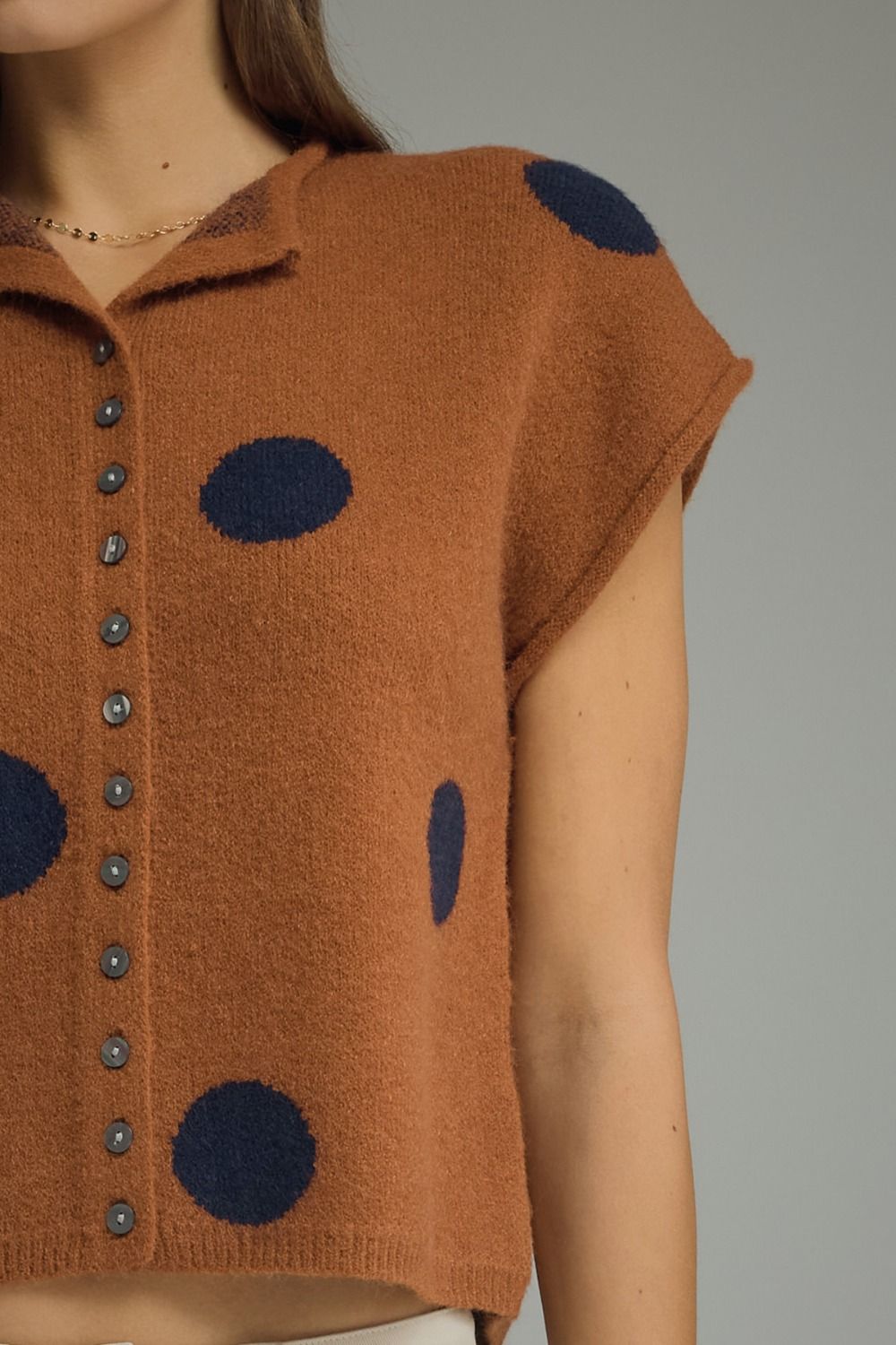 T32223 Polka Dot Sweater Top