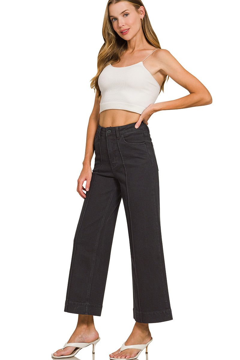 DYP-9558BB Wide Leg Pintuck Jeans