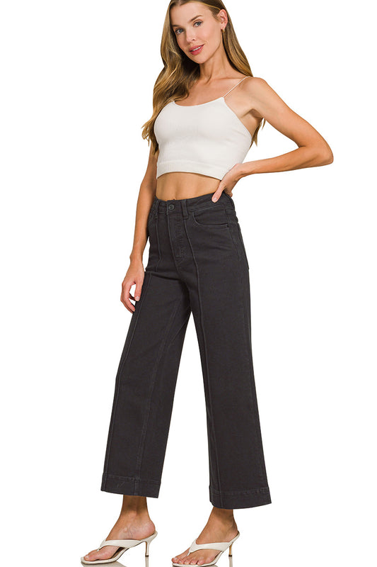 DYP-9558BB Wide Leg Pintuck Jeans