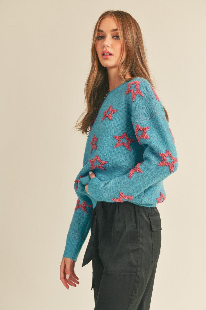 MSW10238 Textured Star Sweater