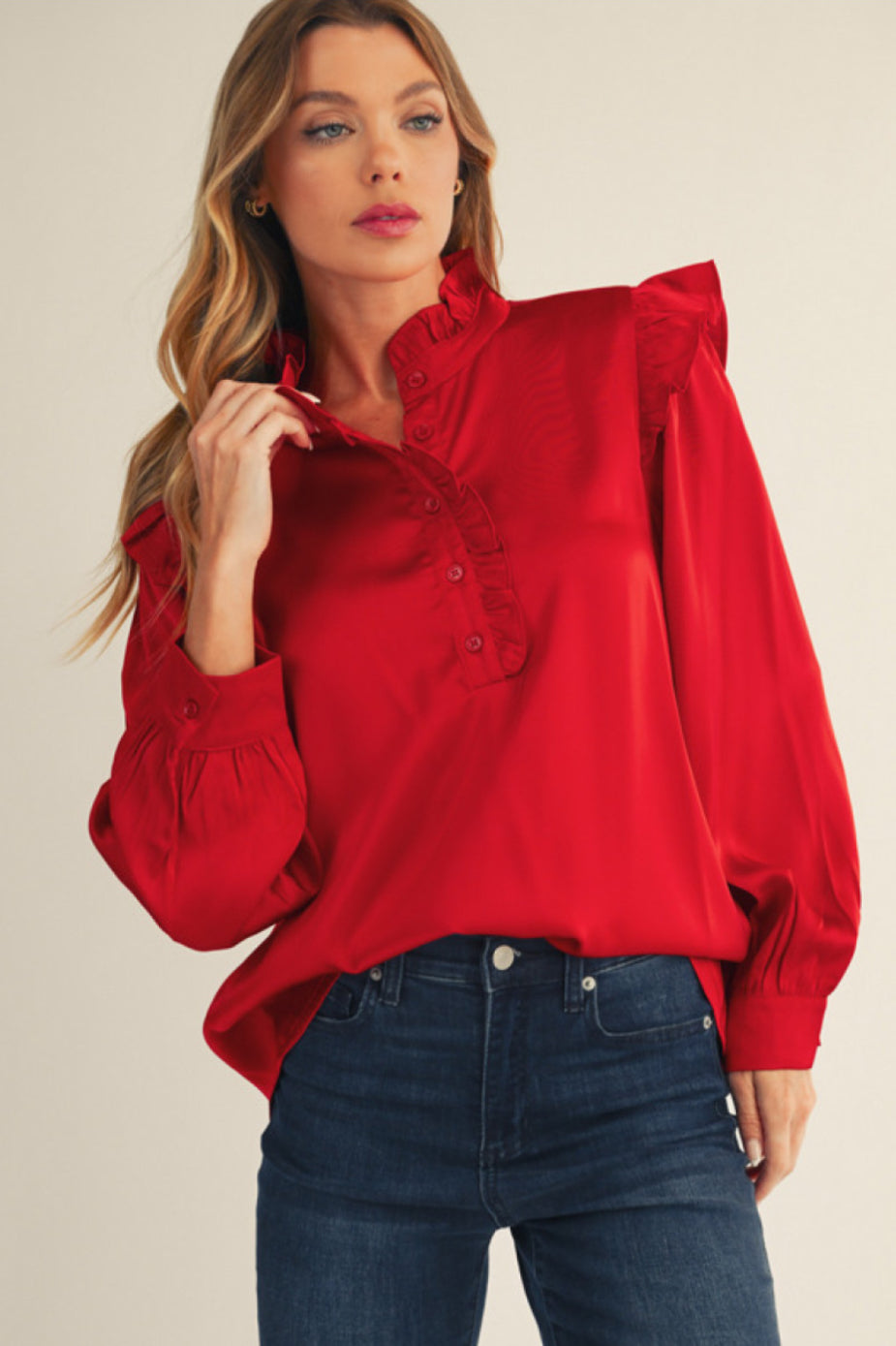 H12364-1 Solid Satin Top