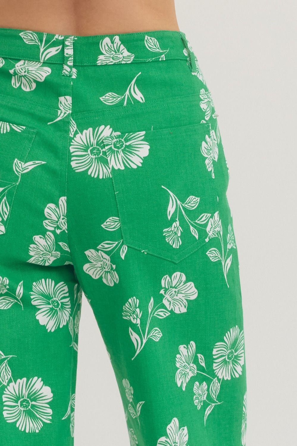 P31744 Floral Print Wide Leg Pants