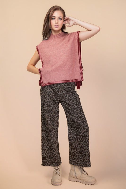 12W3547N Side Tie Sweater Vest