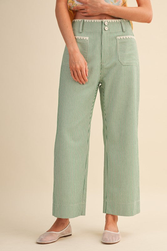 MP4663 Striped Wide Leg Pants