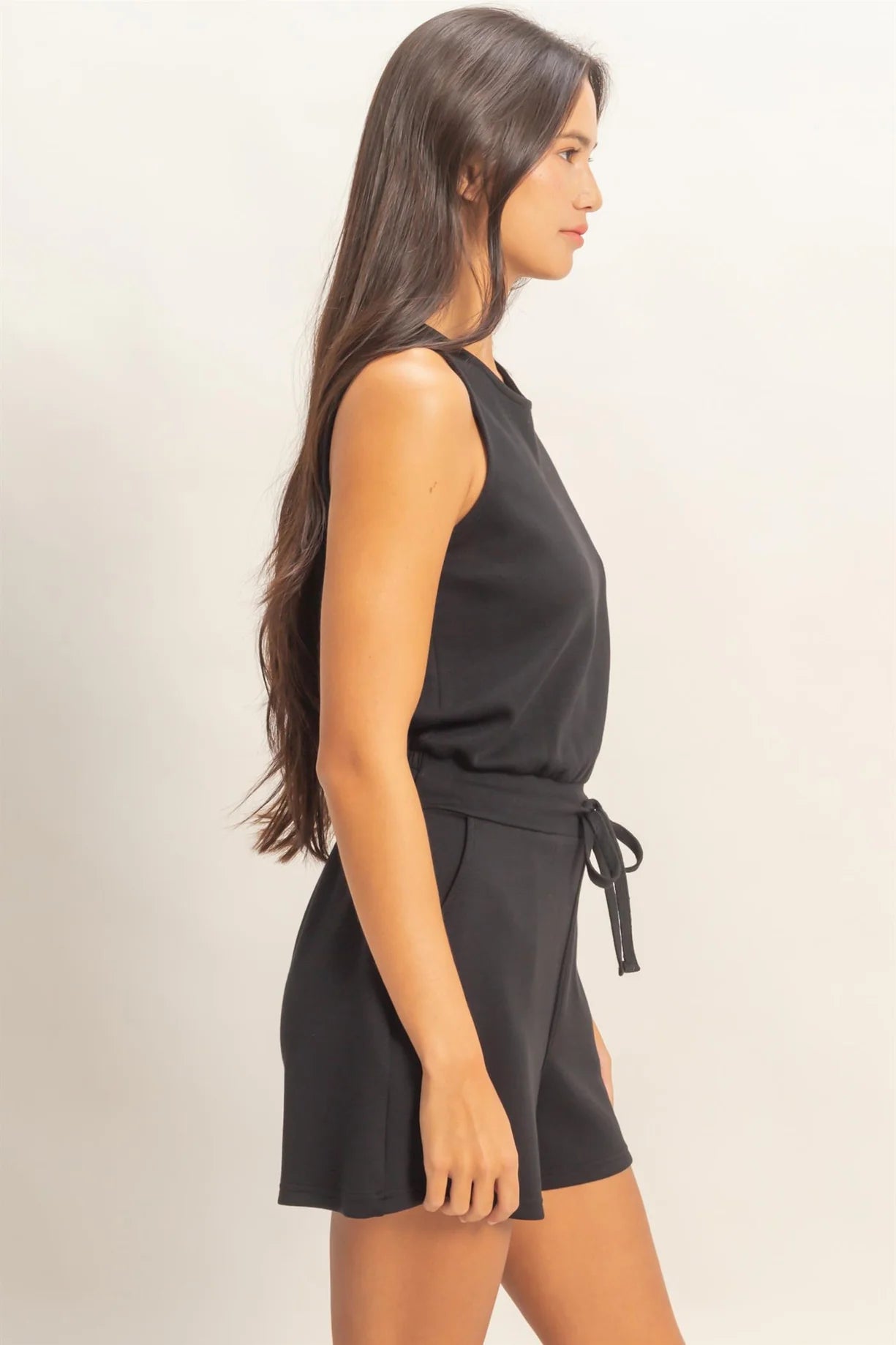 DZ26C732 Drawstring Waist Sleeveless Romper