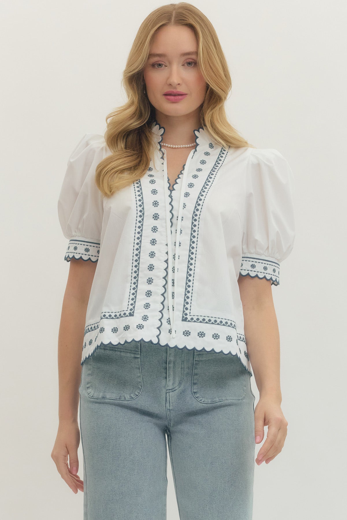 T30001 Embroidered Top