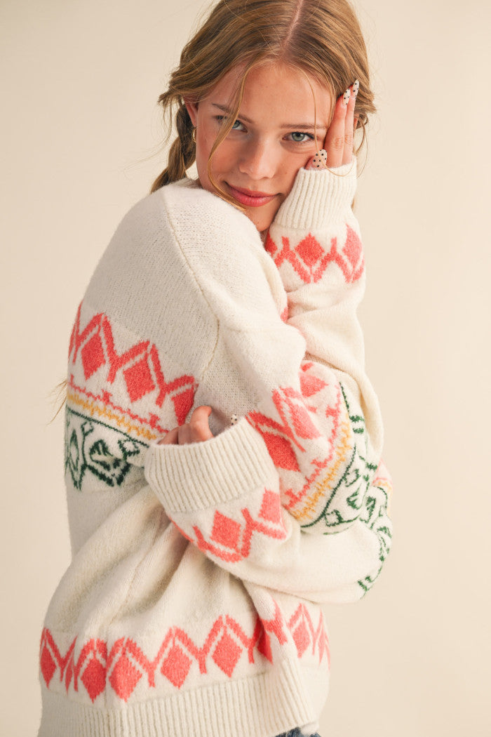 MSW11206 Geometric Knit Sweater