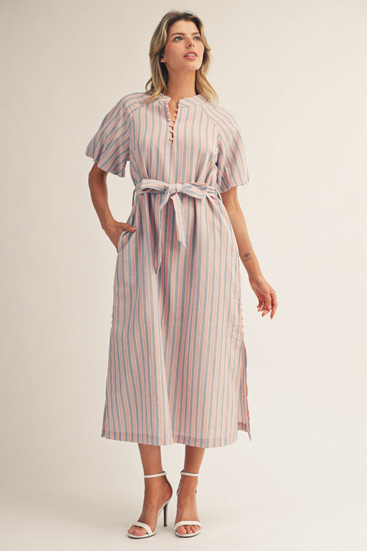 G15647 Striped Midi Dress