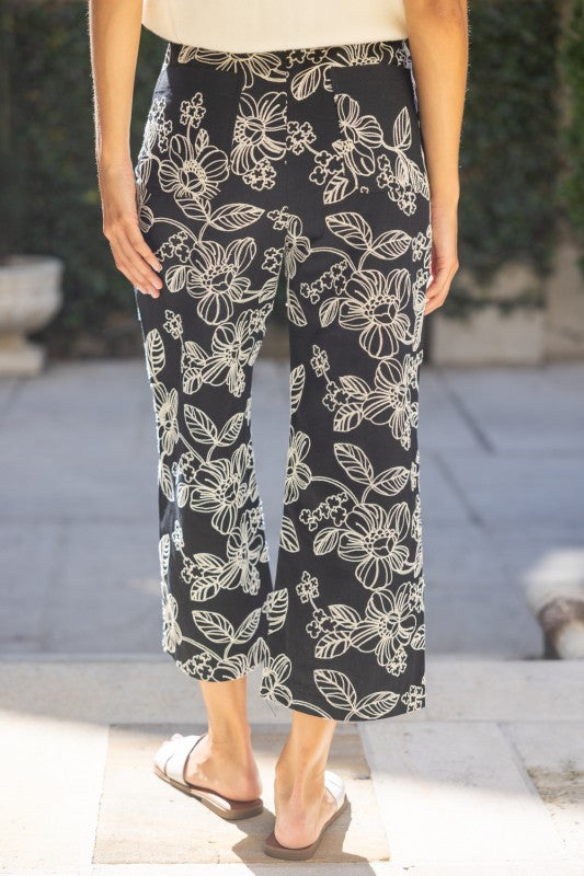 36836 Floral Embroidered Pants