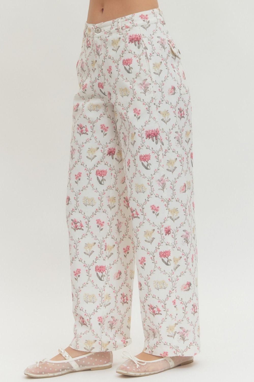 P29776 Floral Wide Leg Pants