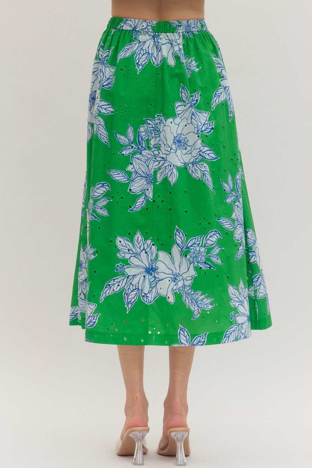 S30833 Botanical Print Midi Skirt