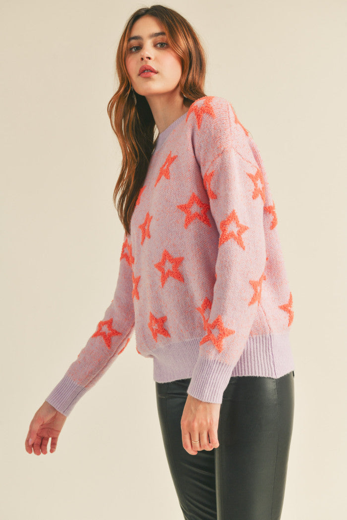 MSW10238 Textured Star Sweater