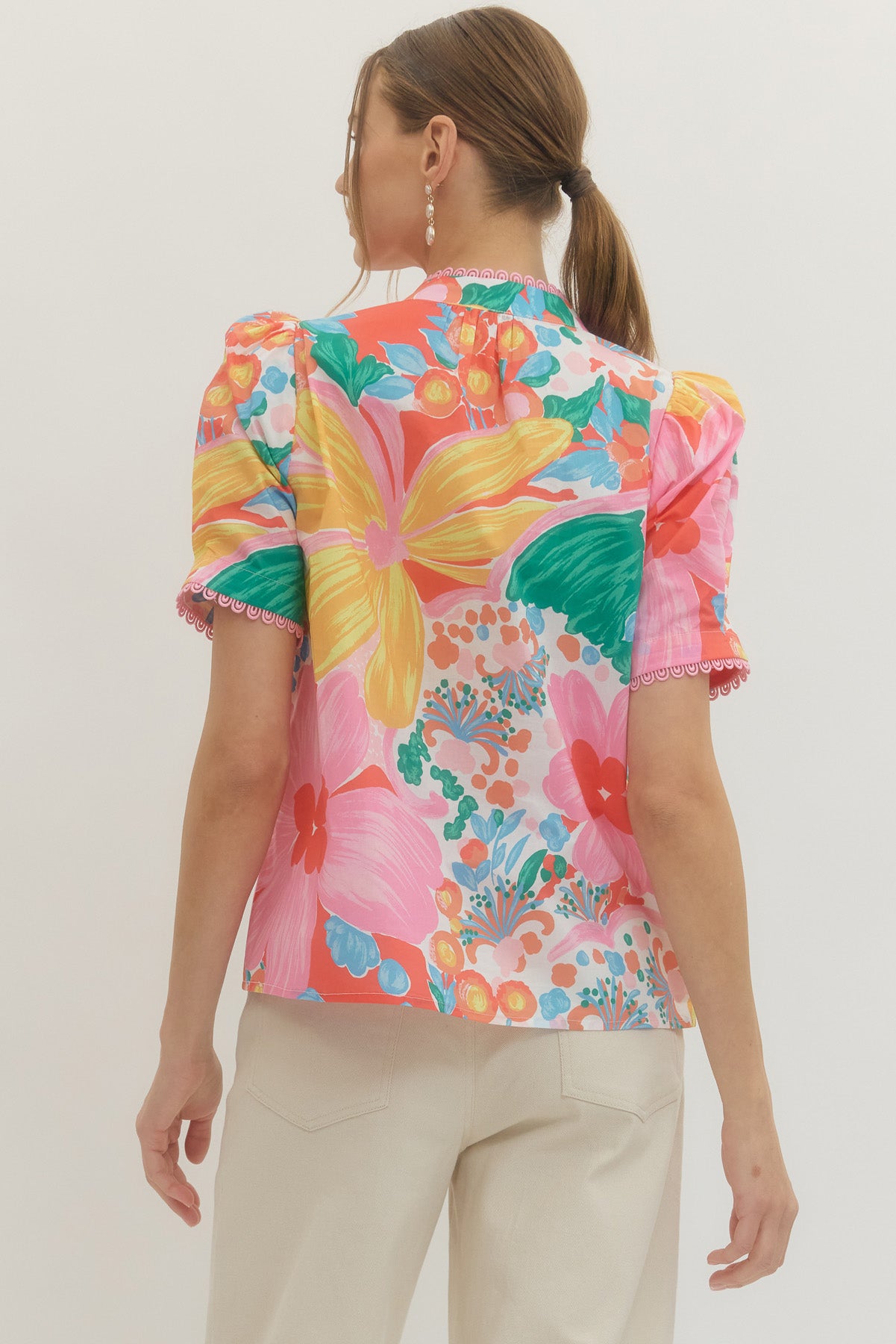 T29839 Floral Print Top