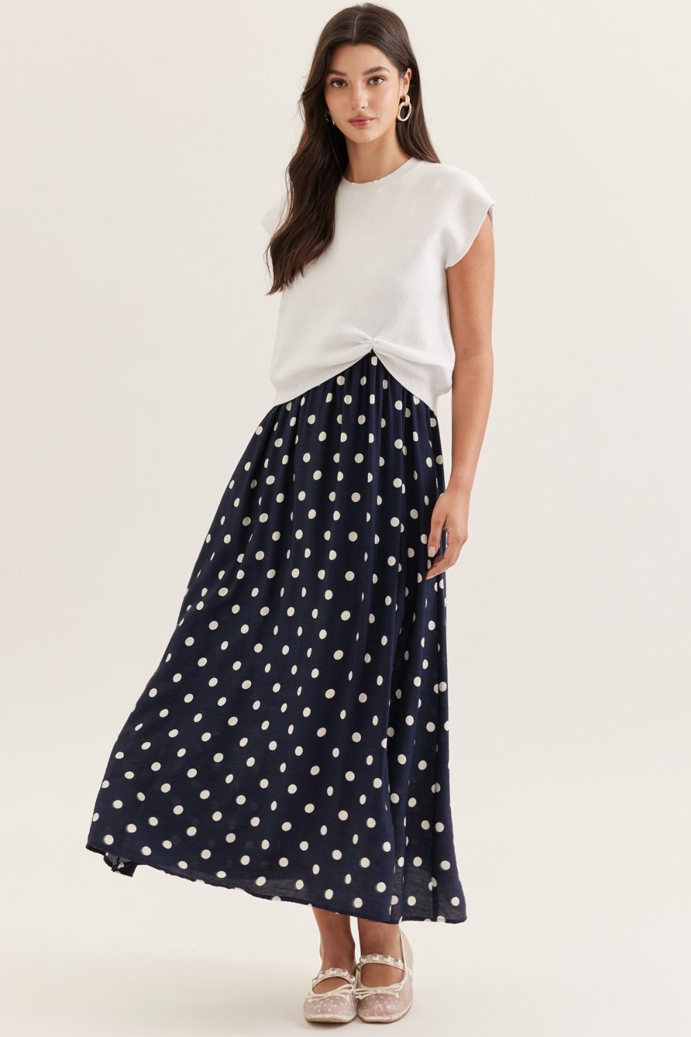D31521 Layered Polka Dot Dress Set