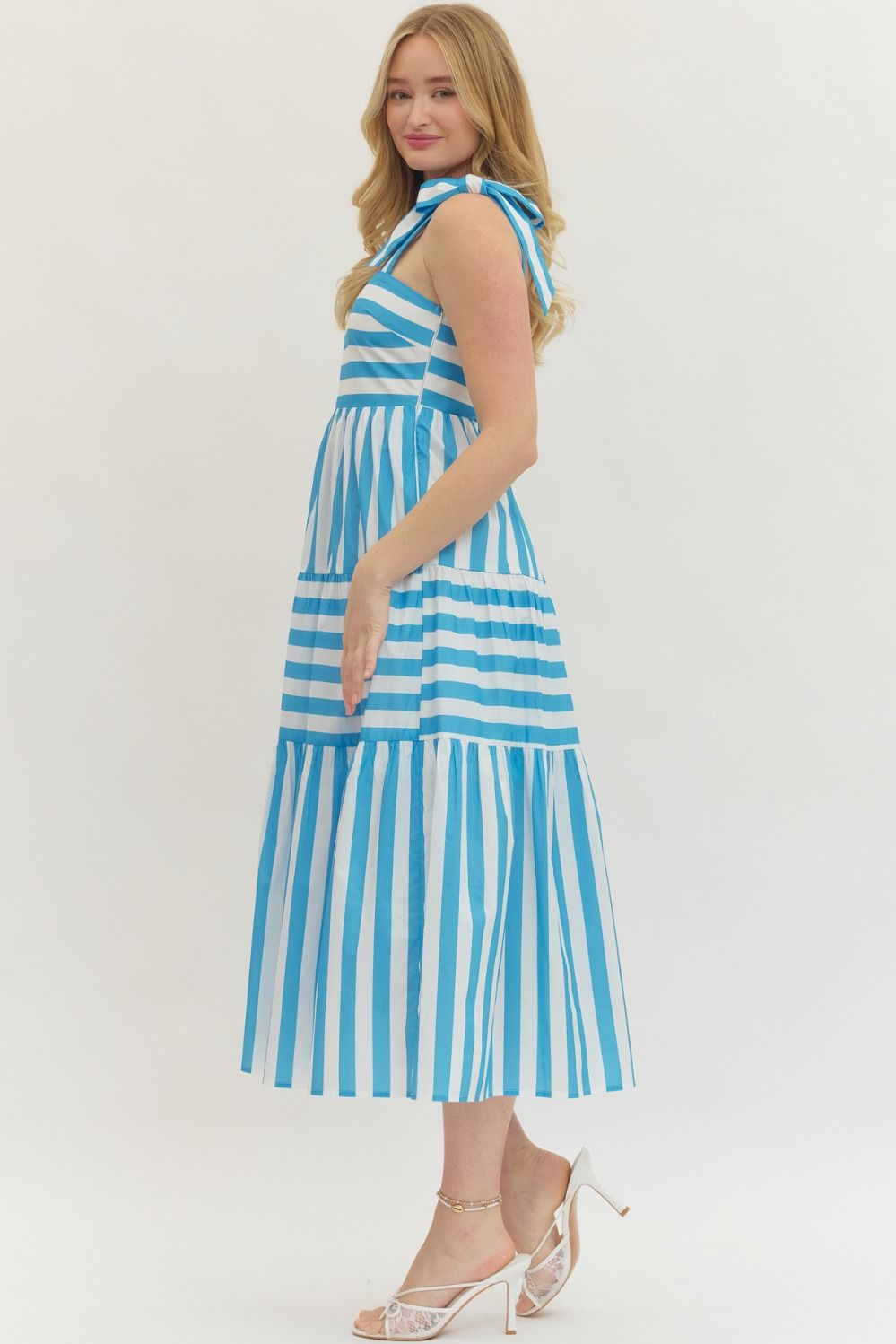D30314 Striped Midi Dress