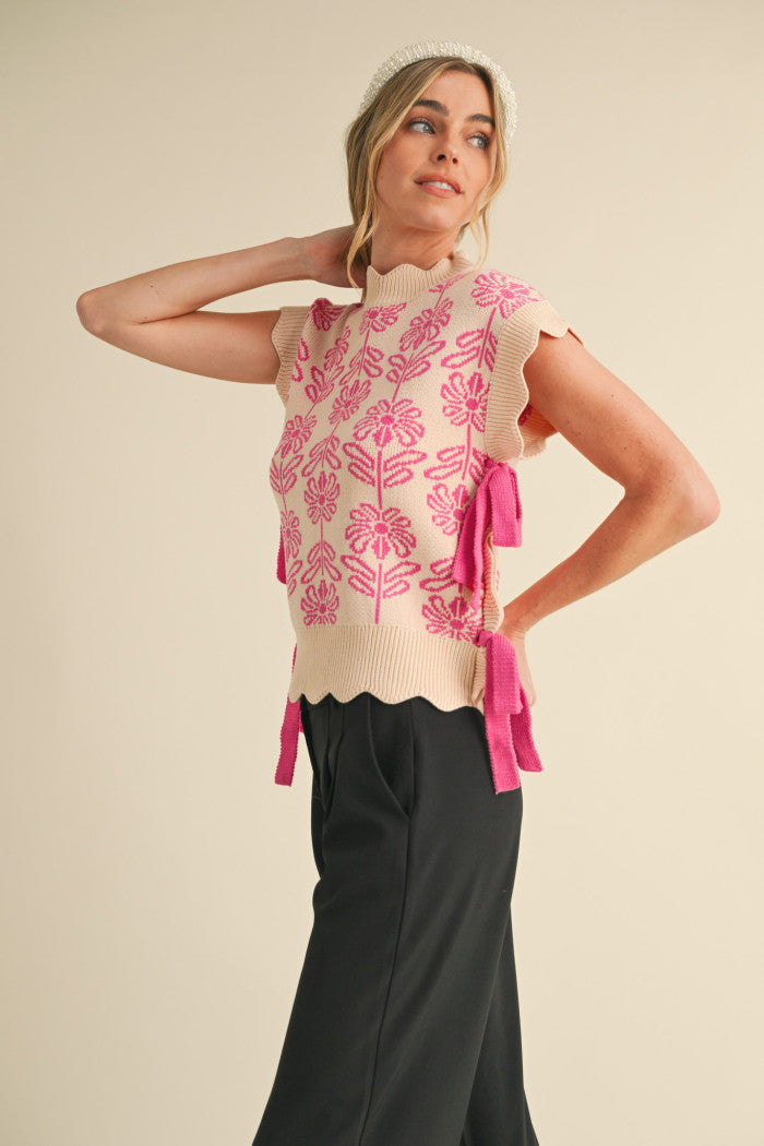 MSW10743 Floral Sweater Vest