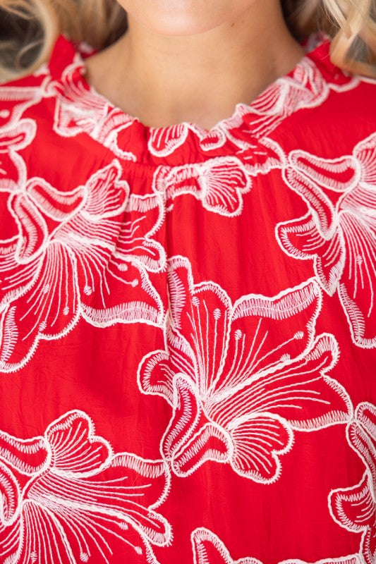 36820 Floral Embroidered Top