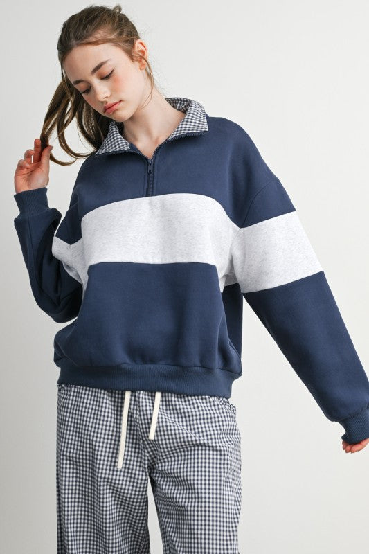 BMT8510 Colorblock Quarter Zip Sweatshirt