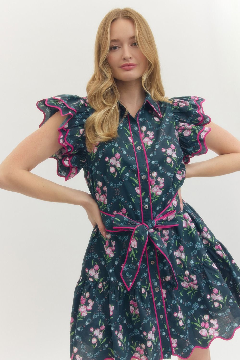D29319 Floral Mini Dress