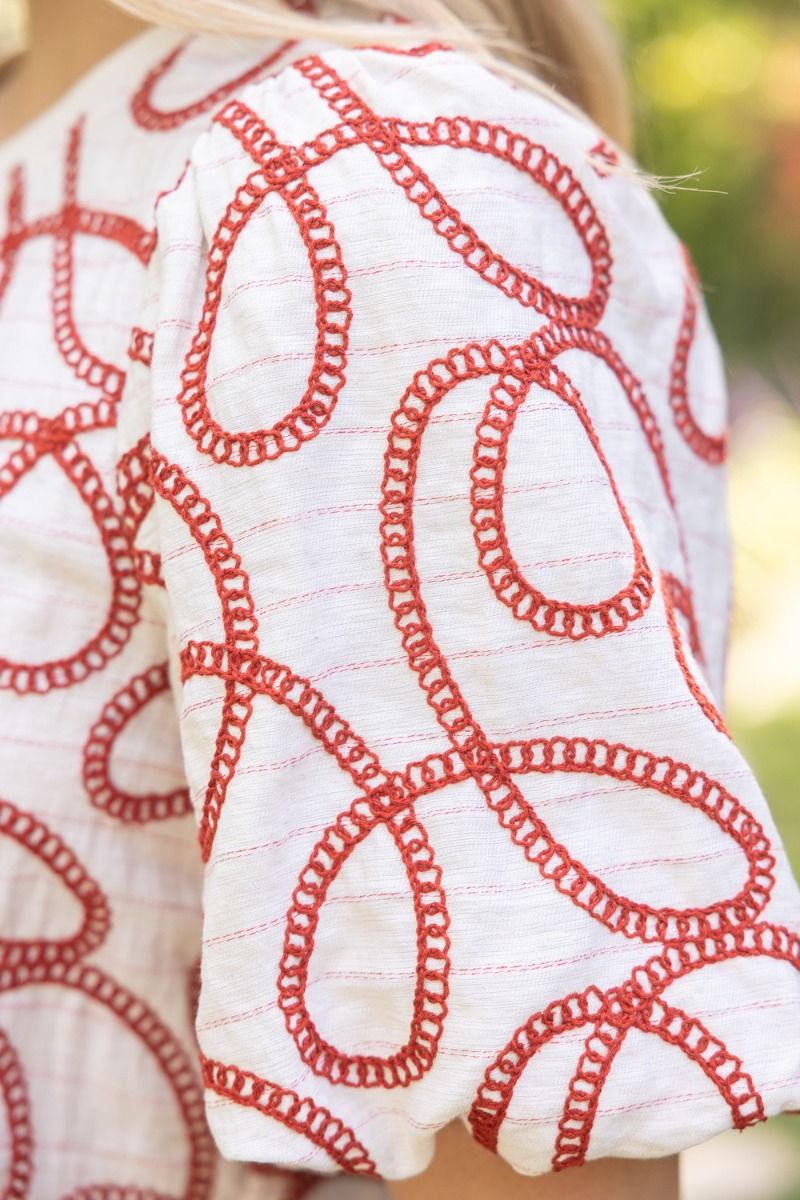 36819 Loop Embroidery Detail Top